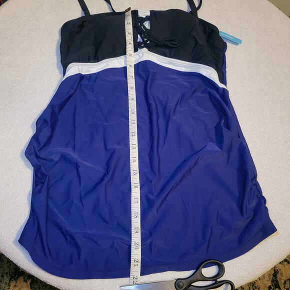 Love2Mi Maternity Swimsuit Navy Pregnancy Bathing Suits Tankini Top Summer Md - Picture 6 of 10